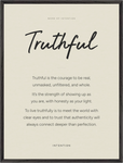 Truthful Word of Intention Framed print 60x80 cm / 24x32″ Black frame Linen paper