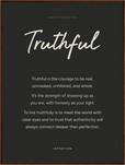 Truthful Word of Intention Framed print 60x80 cm / 24x32″ Dark wood frame Carbon paper