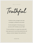 Truthful Word of Intention Framed print 60x80 cm / 24x32″ White frame Linen paper