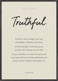 Truthful Word of Intention Framed print 70x100 cm / 28x40″ Black frame Linen paper