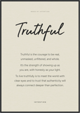 Truthful Word of Intention Framed print 70x100 cm / 28x40″ Black frame Linen paper