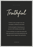Truthful Word of Intention Framed print 70x100 cm / 28x40″ White frame Carbon paper