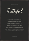 Truthful Word of Intention Framed print A1 (59.4 x 84.1 cm) Black frame Carbon paper