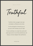 Truthful Word of Intention Framed print A1 (59.4 x 84.1 cm) Black frame Linen paper