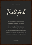 Truthful Word of Intention Framed print A1 (59.4 x 84.1 cm) Dark wood frame Carbon paper