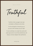 Truthful Word of Intention Framed print A1 (59.4 x 84.1 cm) Dark wood frame Linen paper