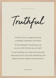 Truthful Word of Intention Framed print A1 (59.4 x 84.1 cm) Wood frame Linen paper