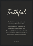 Truthful Word of Intention Framed print A2 (42 x 59.4 cm) Black frame Carbon paper