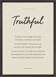 Truthful Word of Intention Framed print A2 (42 x 59.4 cm) Black frame Linen paper