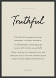 Truthful Word of Intention Framed print A2 (42 x 59.4 cm) Black frame Linen paper