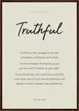 Truthful Word of Intention Framed print A2 (42 x 59.4 cm) Dark wood frame Linen paper