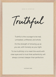 Truthful Word of Intention Framed print A2 (42 x 59.4 cm) Wood frame Linen paper
