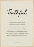Truthful Word of Intention Framed print A2 (42 x 59.4 cm) Wood frame Linen paper