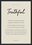 Truthful Word of Intention Framed print A3 (29.7 x 42 cm) Black frame Linen paper