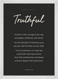 Truthful Word of Intention Framed print A3 (29.7 x 42 cm) White frame Carbon paper