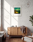 Underwater Flight Framed print 45x60 cm / 18x24″ Wood frame in interior