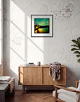Underwater Flight Framed print 50x50 cm / 20x20″ Black frame in interior