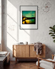 Underwater Flight Framed print 60x80 cm / 24x32″ Black frame in interior