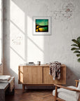 Underwater Flight Framed print 40x40 cm / 16x16″ White frame in interior