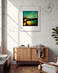 Underwater Flight Framed print 60x80 cm / 24x32″ White frame in interior