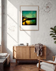 Underwater Flight Framed print 60x80 cm / 24x32″ Wood frame in interior