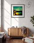 Underwater Flight Framed print 70x70 cm / 28x28″ Black frame in interior