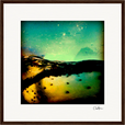 Underwater Flight Framed print 40x40 cm / 16x16″ Dark wood frame 41