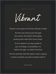 Vibrant Word of Intention Framed print 13x18 cm / 5x7″ Black frame Carbon paper