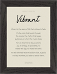 Vibrant Word of Intention Framed print 13x18 cm / 5x7″ Black frame Linen paper