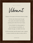 Vibrant Word of Intention Framed print 13x18 cm / 5x7″ Dark wood frame Linen paper