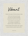 Vibrant Word of Intention Framed print 13x18 cm / 5x7″ White frame Linen paper