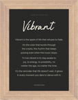 Vibrant Word of Intention Framed print 13x18 cm / 5x7″ Wood frame Carbon paper