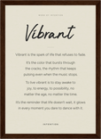Vibrant Word of Intention Framed print 21x29.7 cm / 8x12" Dark wood frame Linen paper
