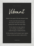 Vibrant Word of Intention Framed print 21x29.7 cm / 8x12" White frame Carbon paper