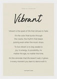 Vibrant Word of Intention Framed print 21x29.7 cm / 8x12" White frame Linen paper