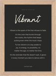 Vibrant Word of Intention Framed print 21x29.7 cm / 8x12" Wood frame Carbon paper
