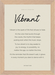 Vibrant Word of Intention Framed print 21x29.7 cm / 8x12" Wood frame Linen paper