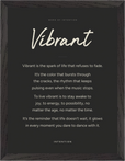 Vibrant Word of Intention Framed print 30x40 cm / 12x16″ Black frame Carbon paper