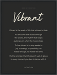 Vibrant Word of Intention Framed print 30x40 cm / 12x16″ Black frame Carbon paper