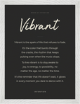 Vibrant Word of Intention Framed print 30x40 cm / 12x16″ White frame Carbon paper
