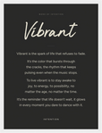 Vibrant Word of Intention Framed print 30x40 cm / 12x16″ White frame Carbon paper