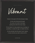 Vibrant Word of Intention Framed print 40x50 cm / 16x20″ Black frame Carbon paper