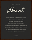 Vibrant Word of Intention Framed print 40x50 cm / 16x20″ Dark wood frame Carbon paper