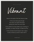 Vibrant Word of Intention Framed print 40x50 cm / 16x20″ White frame Carbon paper