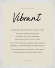 Vibrant Word of Intention Framed print 40x50 cm / 16x20″ White frame Linen paper