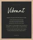 Vibrant Word of Intention Framed print 40x50 cm / 16x20″ Wood frame Carbon paper