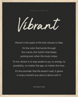 Vibrant Word of Intention Framed print 40x50 cm / 16x20″ Wood frame Carbon paper