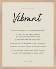 Vibrant Word of Intention Framed print 40x50 cm / 16x20″ Wood frame Linen paper