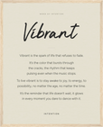 Vibrant Word of Intention Framed print 40x50 cm / 16x20″ Wood frame Linen paper