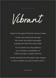 Vibrant Word of Intention Framed print 50x70 cm / 20x28″ Black frame Carbon paper